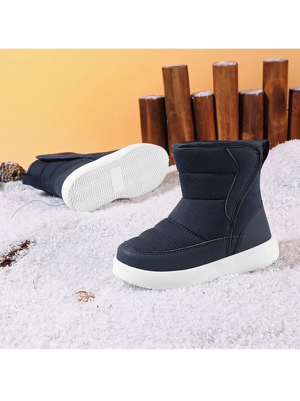 Kids Winter Boot - Navy Blue Slip-On 7 1234/1